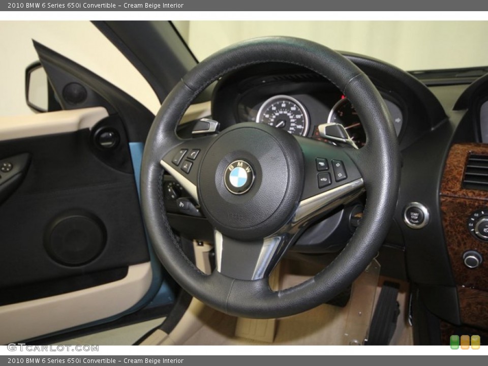 Cream Beige Interior Steering Wheel for the 2010 BMW 6 Series 650i Convertible #69670362