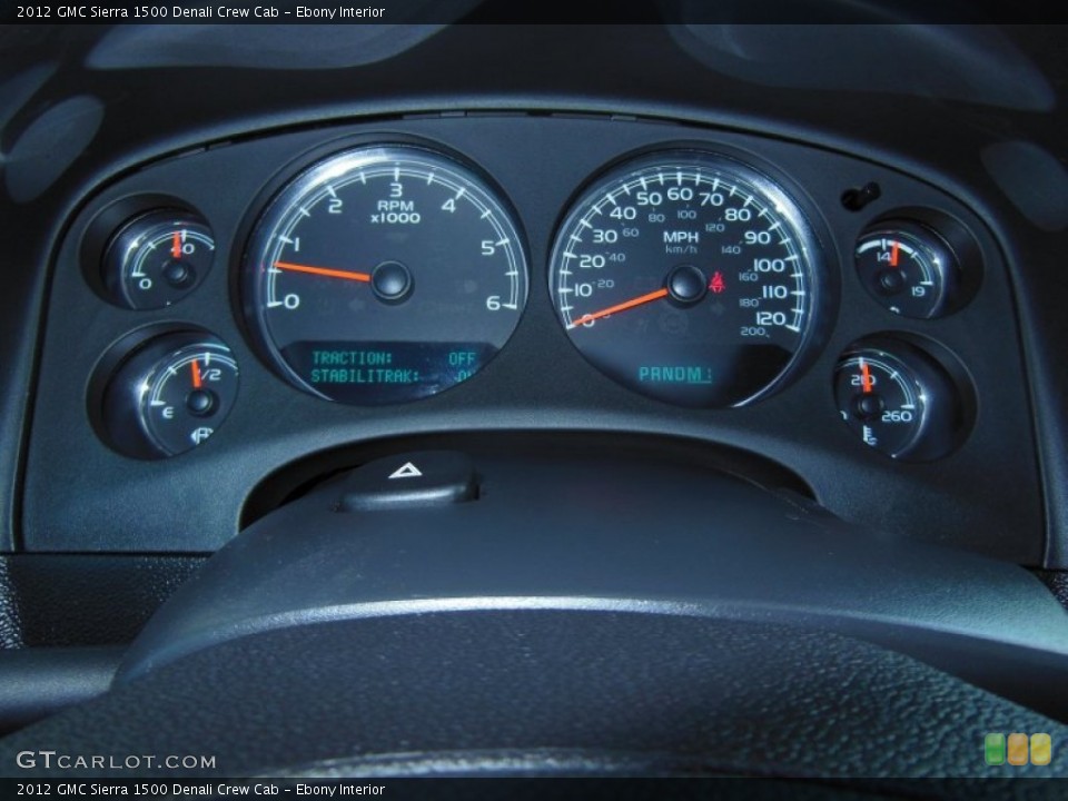 Ebony Interior Gauges for the 2012 GMC Sierra 1500 Denali Crew Cab #69677568