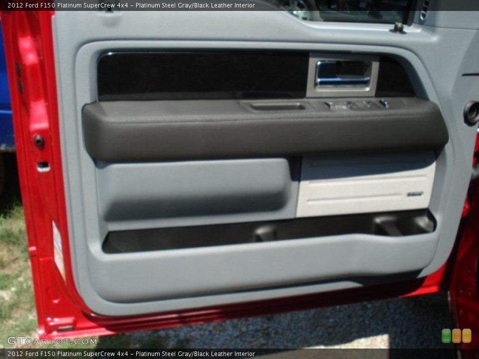 Platinum Steel Gray/Black Leather Interior Door Panel for the 2012 Ford F150 Platinum SuperCrew 4x4 #69687441