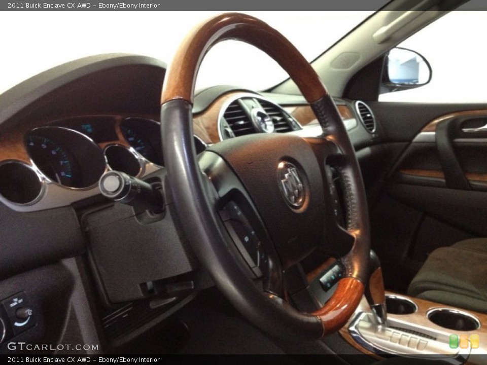 Ebony/Ebony Interior Steering Wheel for the 2011 Buick Enclave CX AWD #69696990