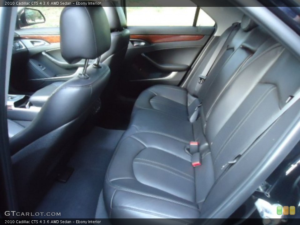 Ebony Interior Rear Seat for the 2010 Cadillac CTS 4 3.6 AWD Sedan #69697374