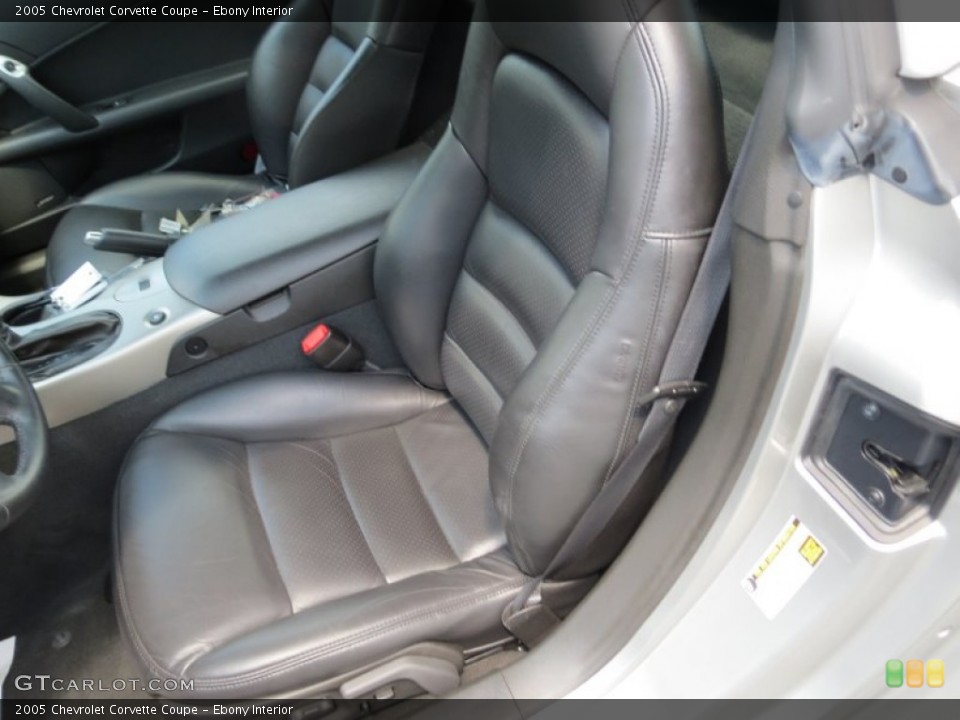Ebony Interior Front Seat for the 2005 Chevrolet Corvette Coupe #69699531