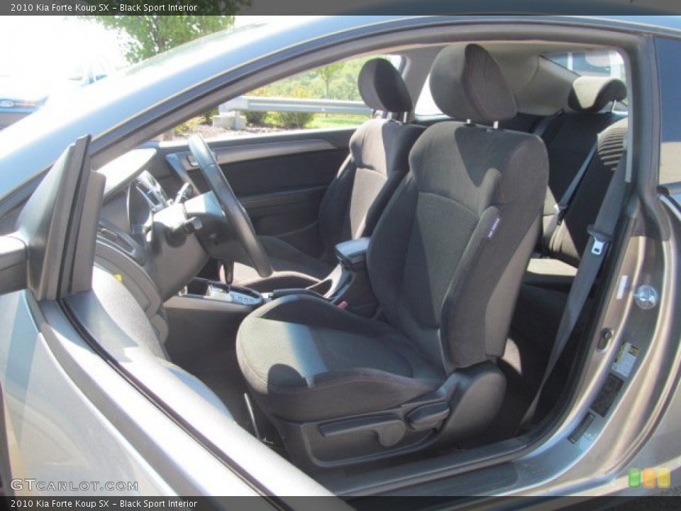Black Sport Interior Front Seat for the 2010 Kia Forte Koup SX #69699813