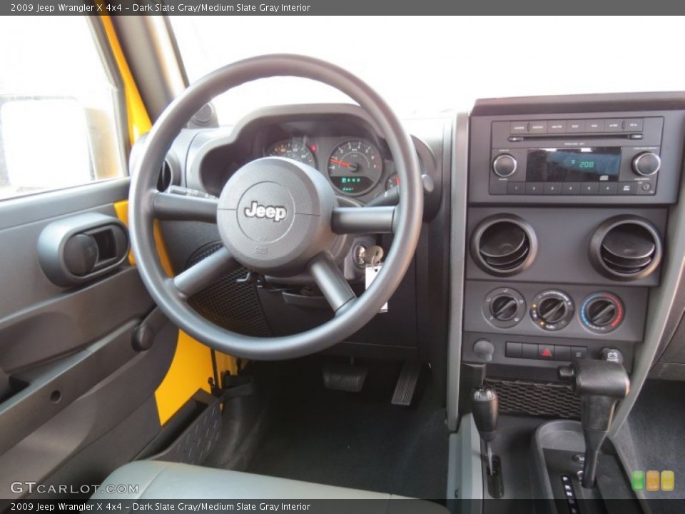Dark Slate Gray/Medium Slate Gray Interior Dashboard for the 2009 Jeep Wrangler X 4x4 #69706020