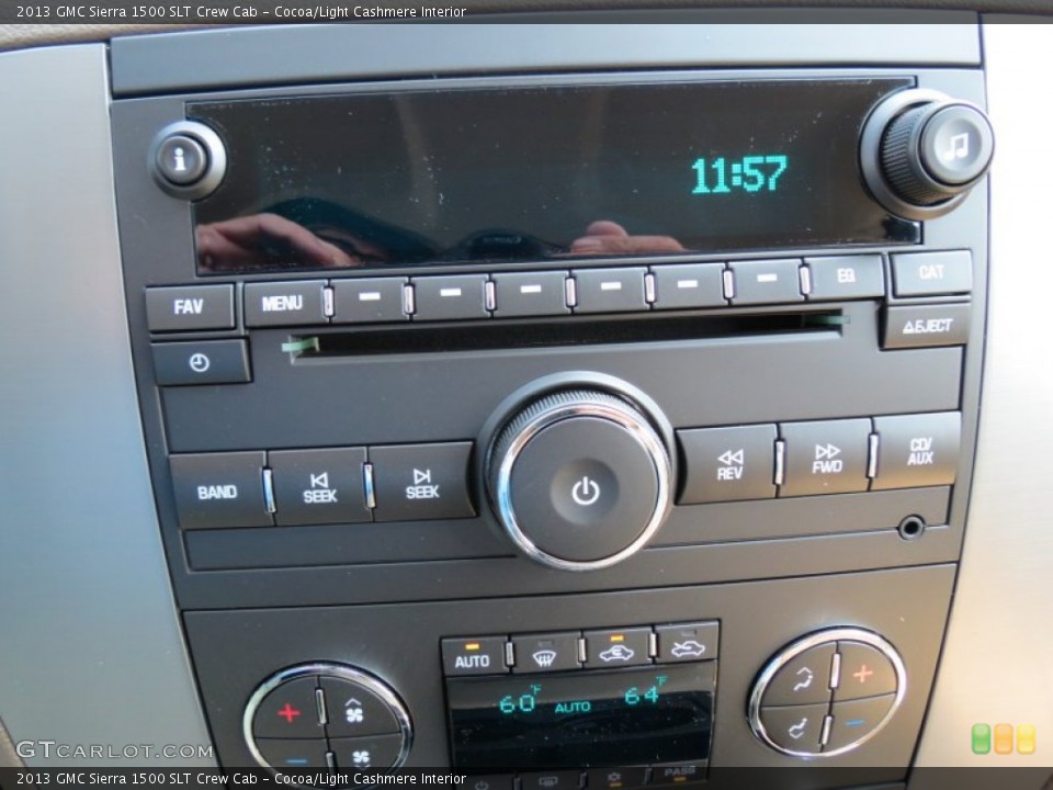 Cocoa/Light Cashmere Interior Controls for the 2013 GMC Sierra 1500 SLT Crew Cab #69707529