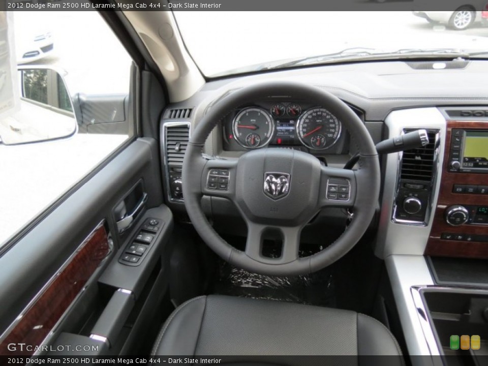 Dark Slate Interior Steering Wheel for the 2012 Dodge Ram 2500 HD Laramie Mega Cab 4x4 #69708387