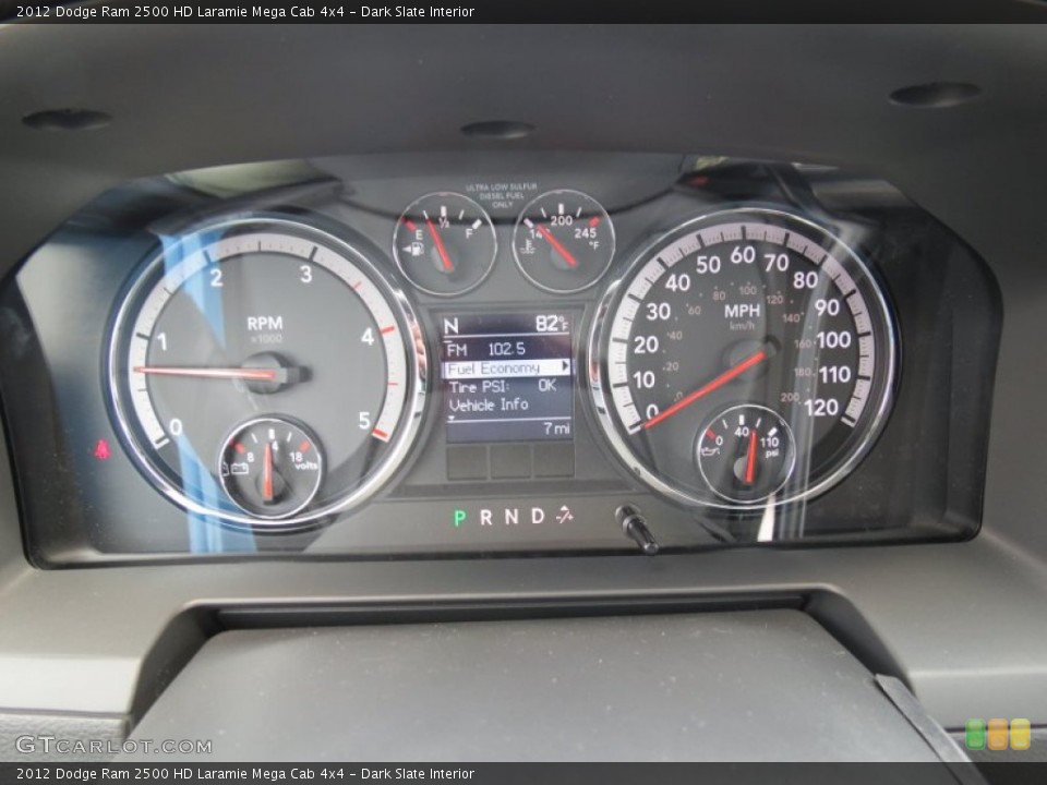 Dark Slate Interior Gauges for the 2012 Dodge Ram 2500 HD Laramie Mega Cab 4x4 #69708396