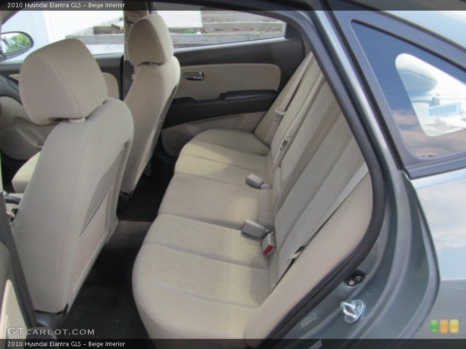 Beige Interior Rear Seat for the 2010 Hyundai Elantra GLS #69708696
