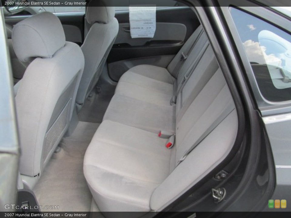 Gray Interior Rear Seat for the 2007 Hyundai Elantra SE Sedan #69710199