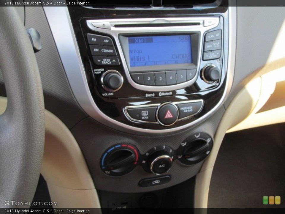 Beige Interior Controls for the 2013 Hyundai Accent GLS 4 Door #69711561