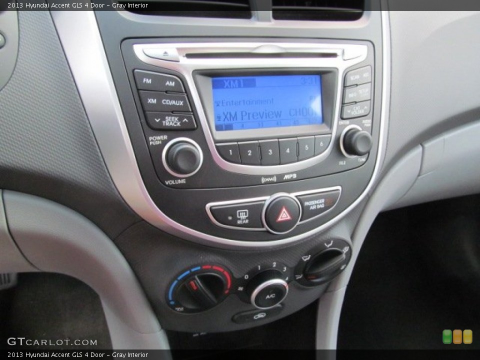 Gray Interior Controls for the 2013 Hyundai Accent GLS 4 Door #69712182