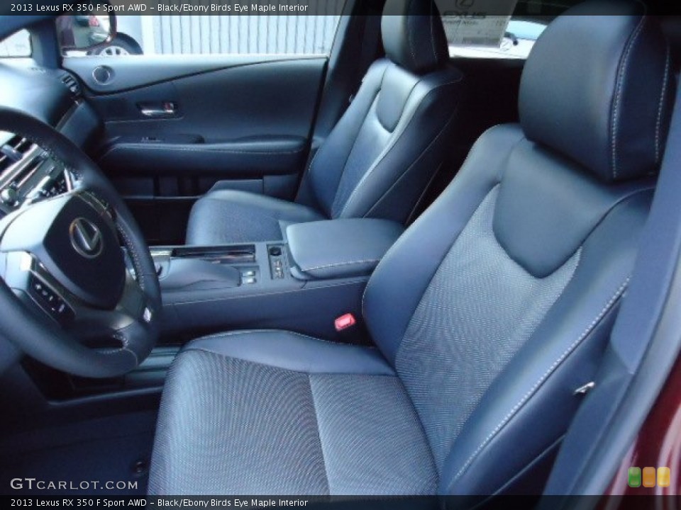 Black/Ebony Birds Eye Maple Interior Front Seat for the 2013 Lexus RX 350 F Sport AWD #69712239
