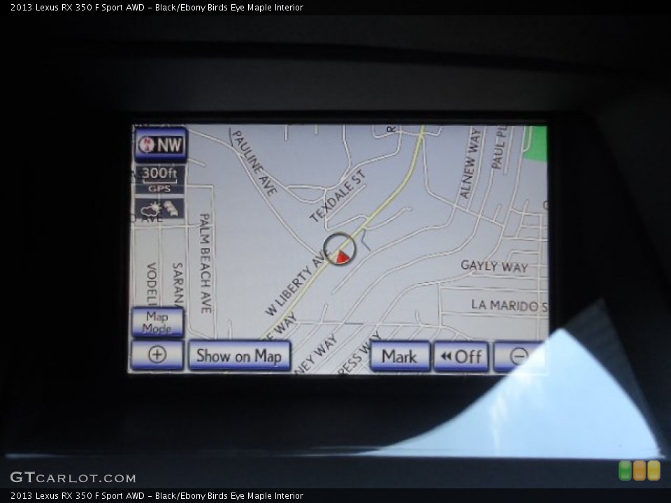 Black/Ebony Birds Eye Maple Interior Navigation for the 2013 Lexus RX 350 F Sport AWD #69712296