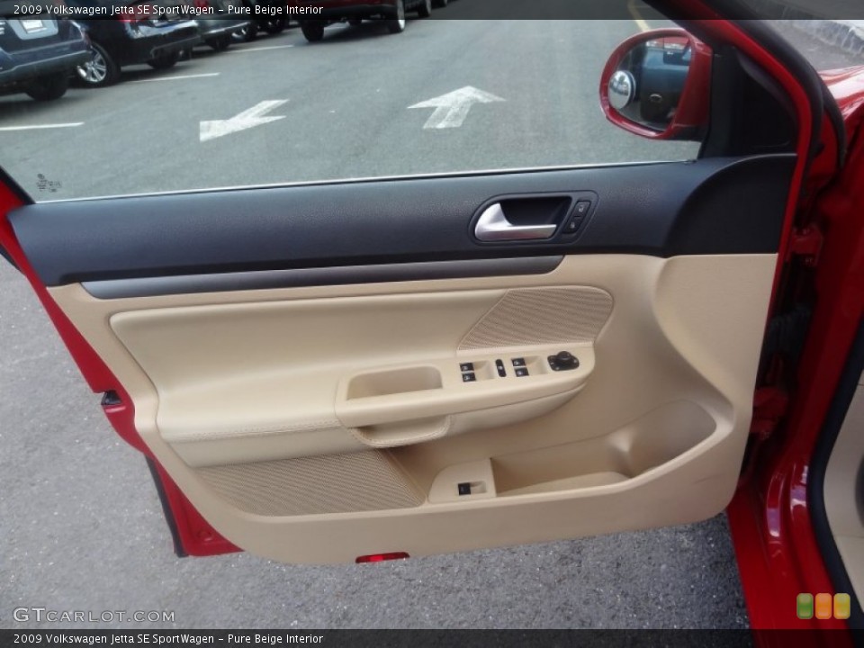 Pure Beige Interior Door Panel for the 2009 Volkswagen Jetta SE SportWagen #69714258