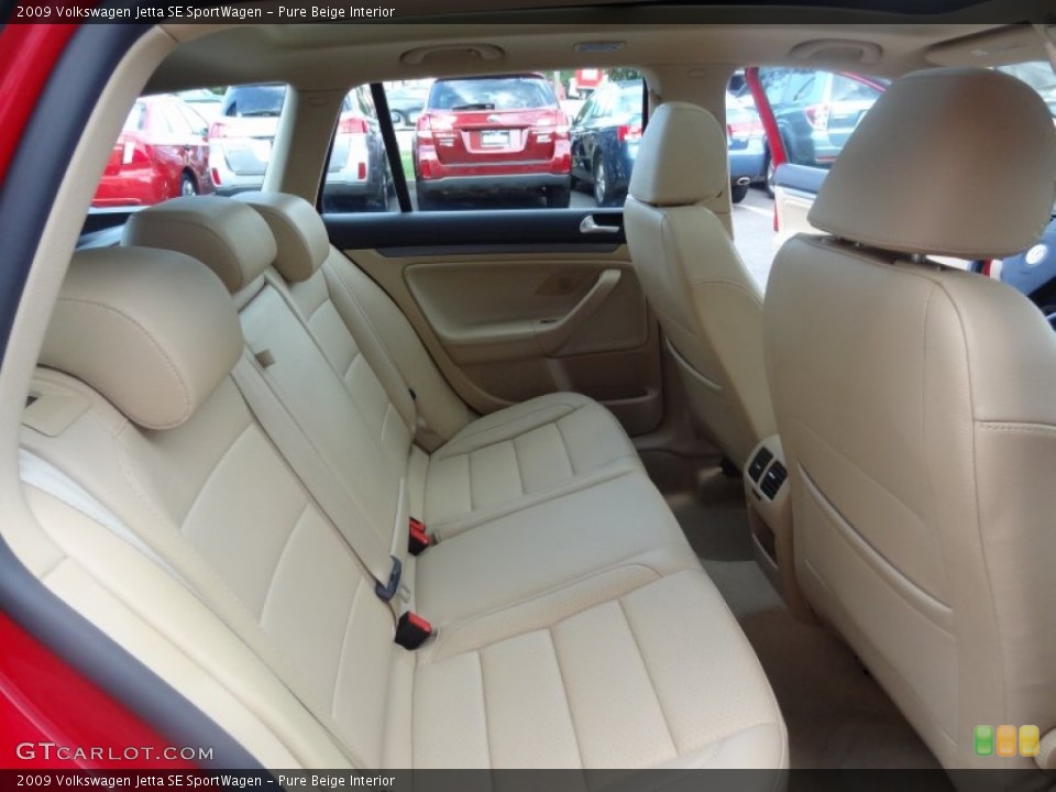 Pure Beige Interior Rear Seat for the 2009 Volkswagen Jetta SE SportWagen #69714333