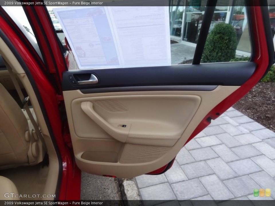 Pure Beige Interior Door Panel for the 2009 Volkswagen Jetta SE SportWagen #69714354