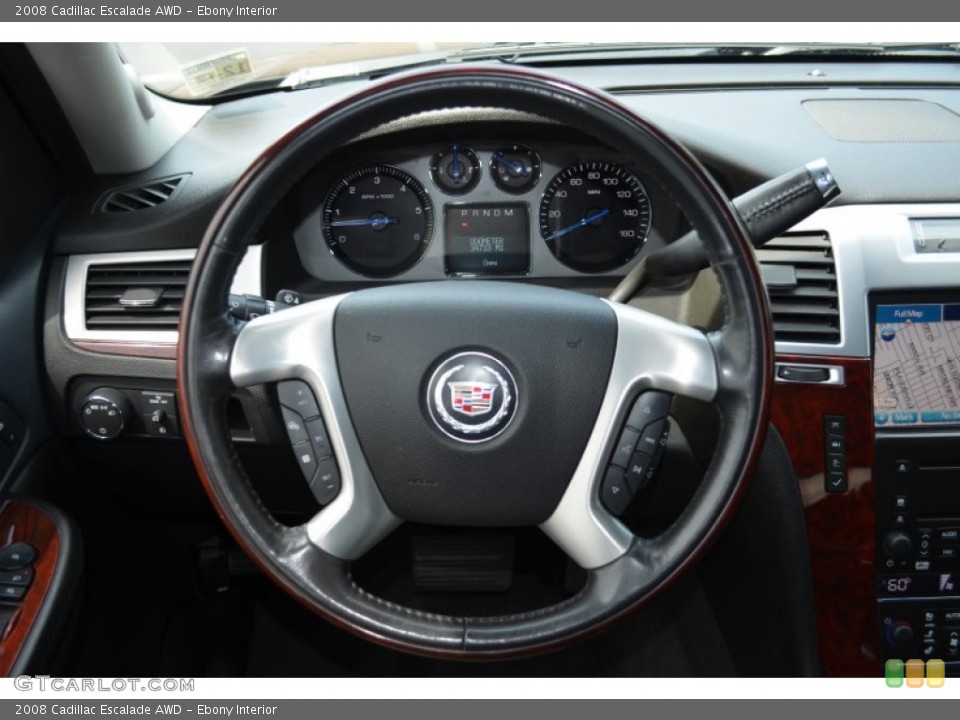 Ebony Interior Steering Wheel for the 2008 Cadillac Escalade AWD #69717084