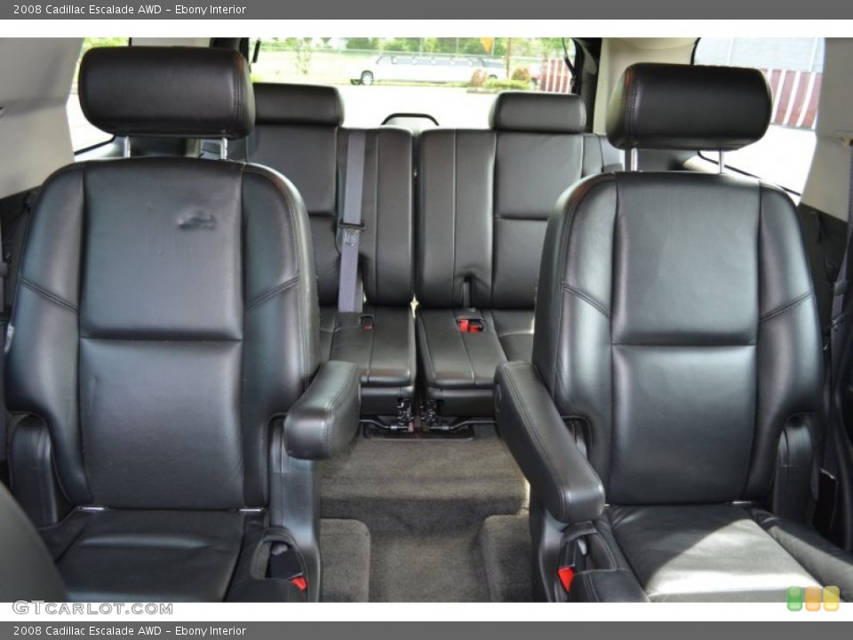 Ebony Interior Rear Seat for the 2008 Cadillac Escalade AWD #69717153