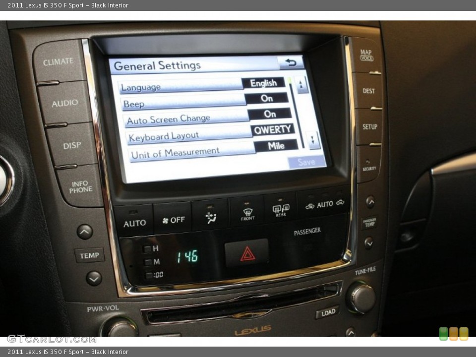 Black Interior Controls for the 2011 Lexus IS 350 F Sport #69722508
