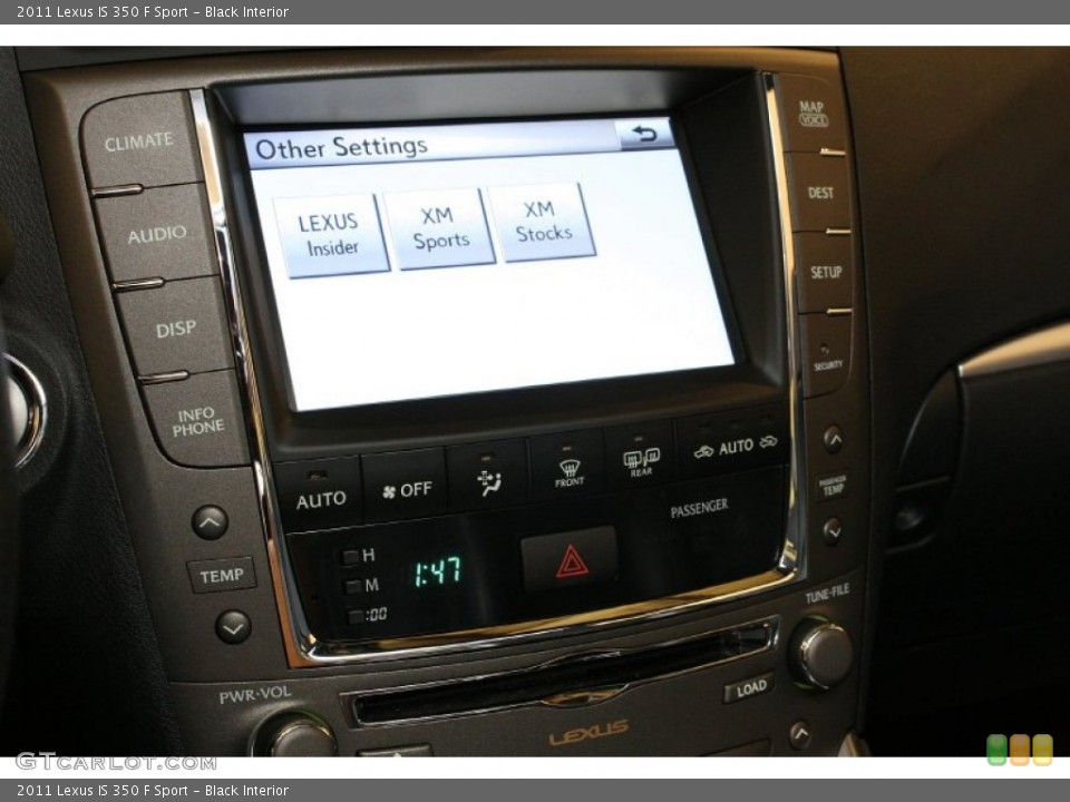 Black Interior Controls for the 2011 Lexus IS 350 F Sport #69722532