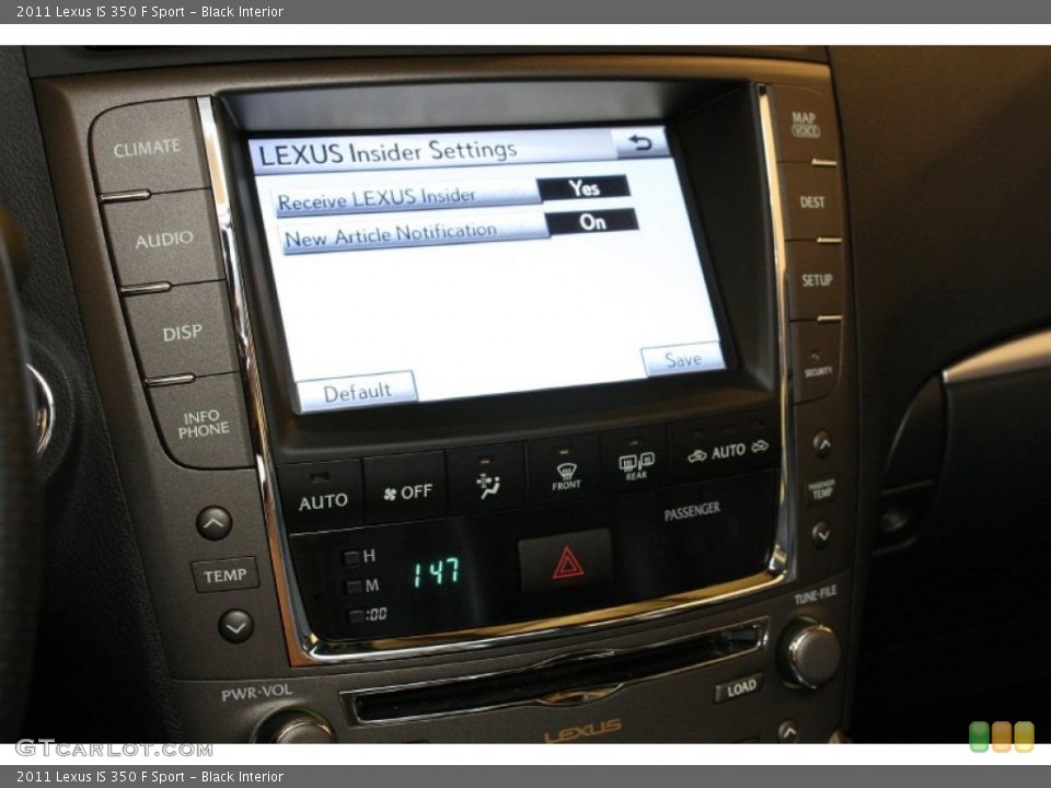 Black Interior Controls for the 2011 Lexus IS 350 F Sport #69722535