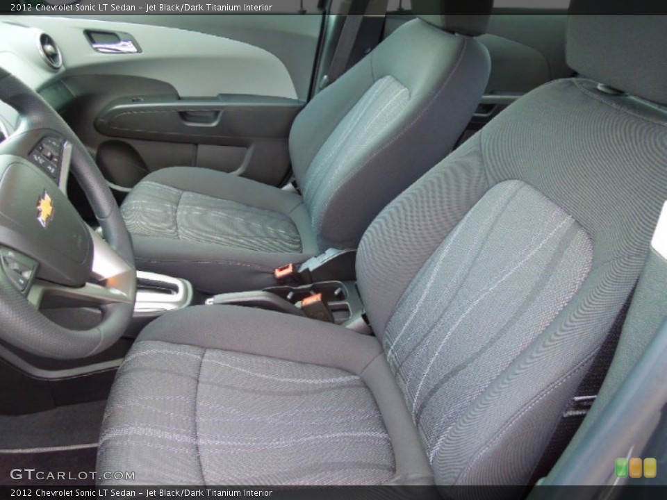 Jet Black/Dark Titanium Interior Front Seat for the 2012 Chevrolet Sonic LT Sedan #69729850