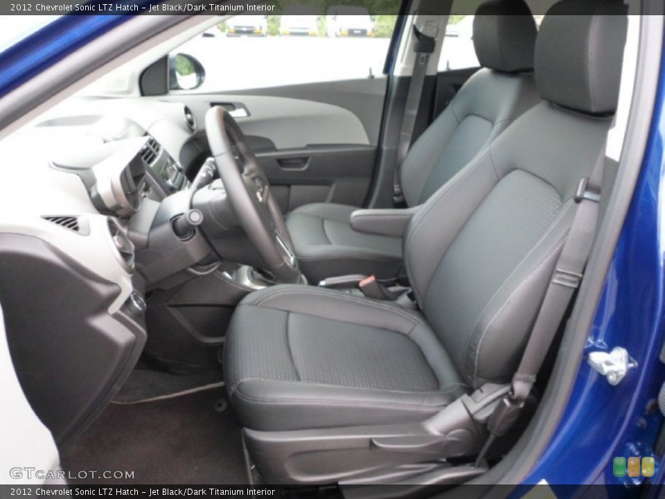 Jet Black/Dark Titanium Interior Front Seat for the 2012 Chevrolet Sonic LTZ Hatch #69733798