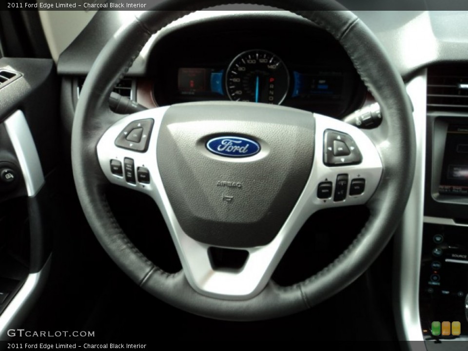 Charcoal Black Interior Steering Wheel for the 2011 Ford Edge Limited #69749269