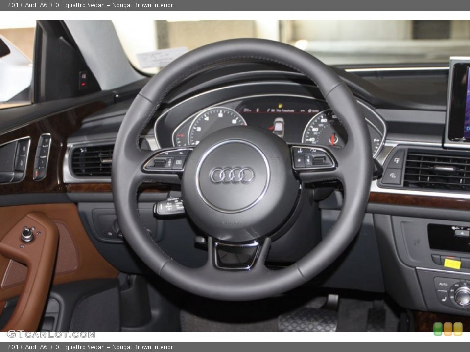 Nougat Brown Interior Steering Wheel for the 2013 Audi A6 3.0T quattro Sedan #69749883