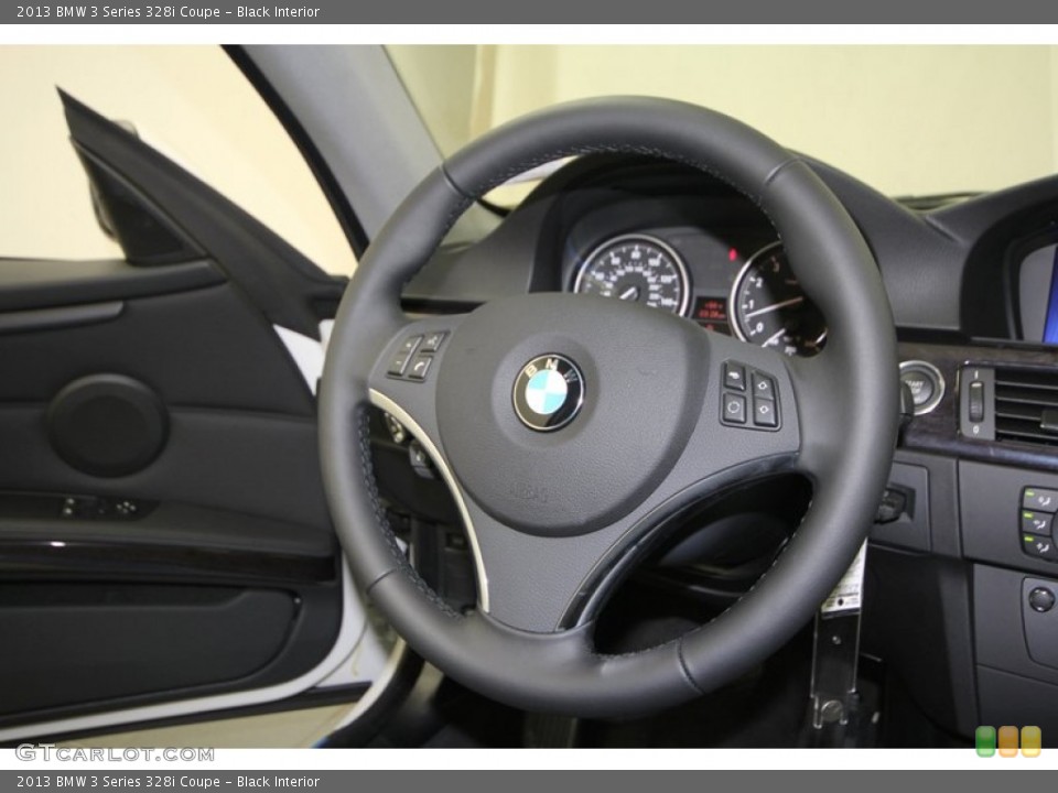 Black Interior Steering Wheel for the 2013 BMW 3 Series 328i Coupe #69756166
