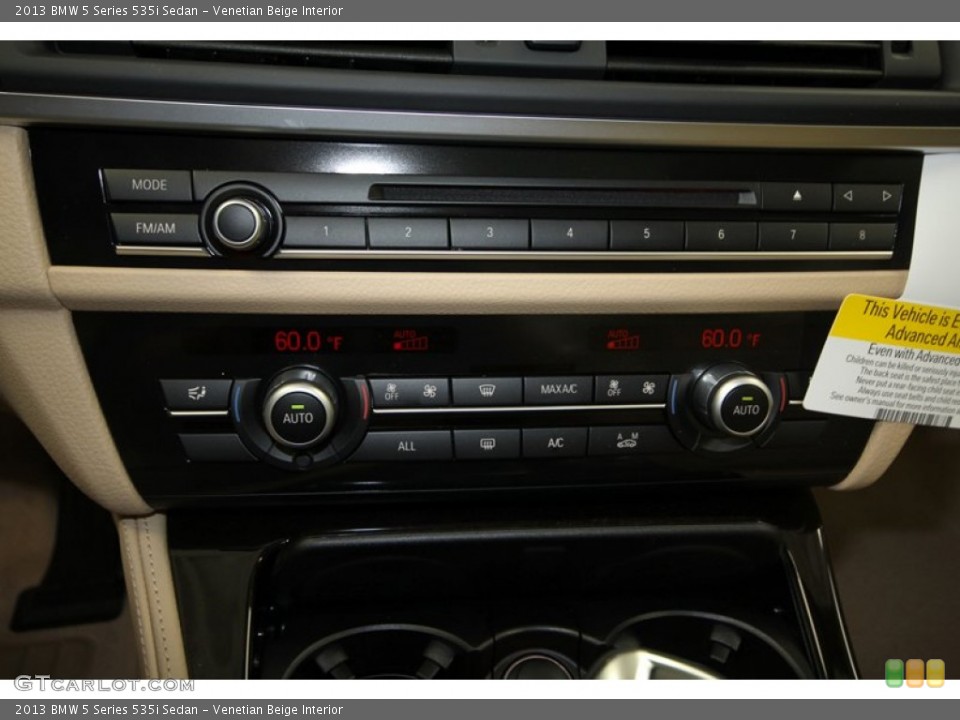 Venetian Beige Interior Controls for the 2013 BMW 5 Series 535i Sedan #69756328