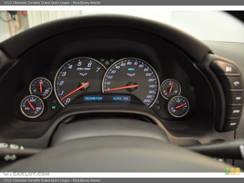 Red/Ebony Interior Gauges for the 2012 Chevrolet Corvette Grand Sport Coupe #69759148