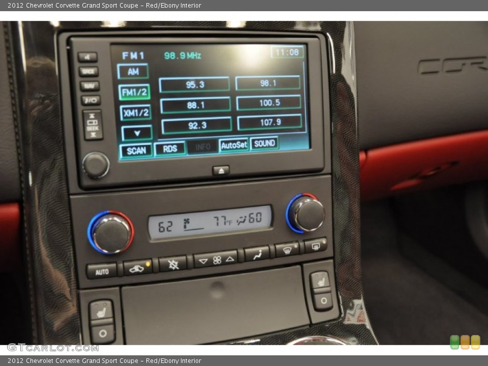 Red/Ebony Interior Controls for the 2012 Chevrolet Corvette Grand Sport Coupe #69759208