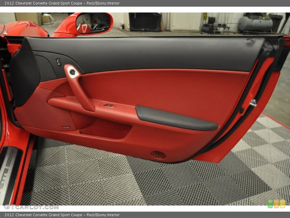 Red/Ebony Interior Door Panel for the 2012 Chevrolet Corvette Grand Sport Coupe #69759334