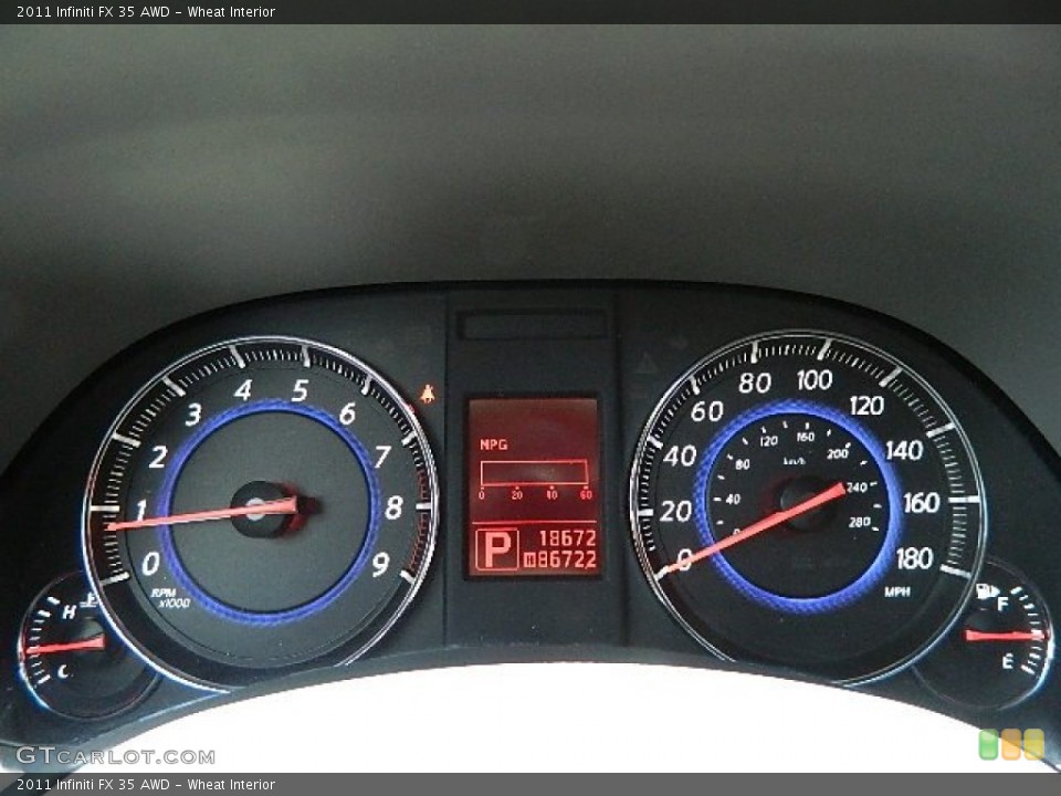 Wheat Interior Gauges for the 2011 Infiniti FX 35 AWD #69769312