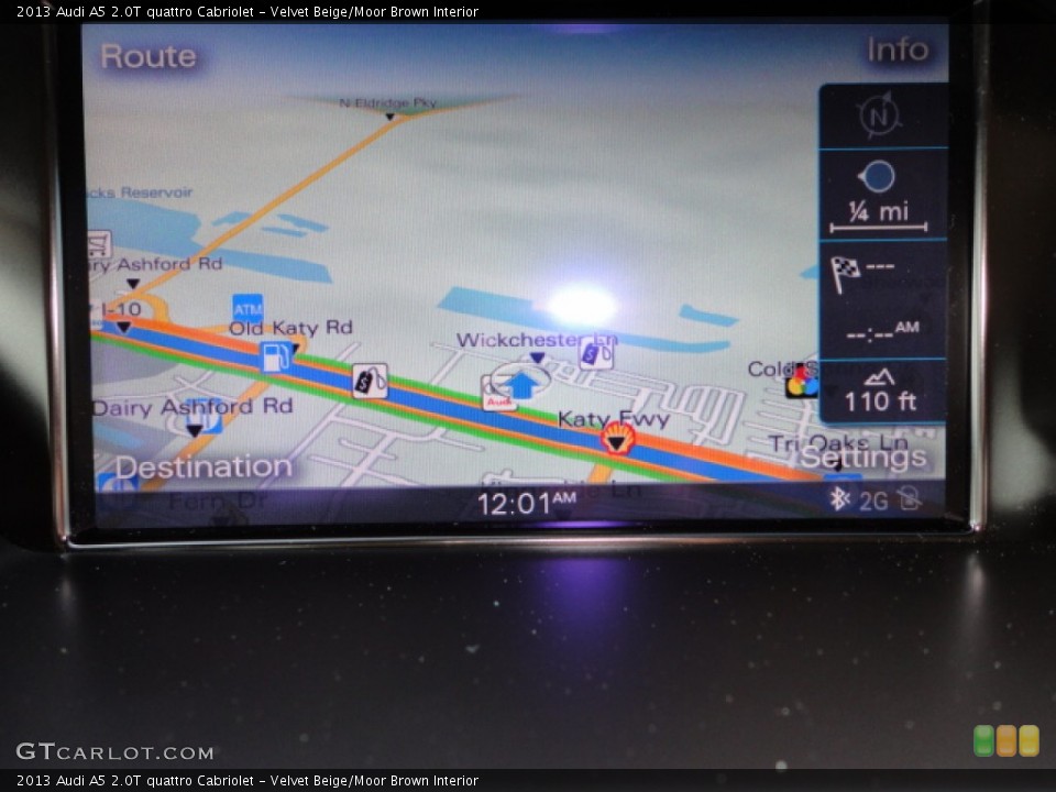 Velvet Beige/Moor Brown Interior Navigation for the 2013 Audi A5 2.0T quattro Cabriolet #69771580
