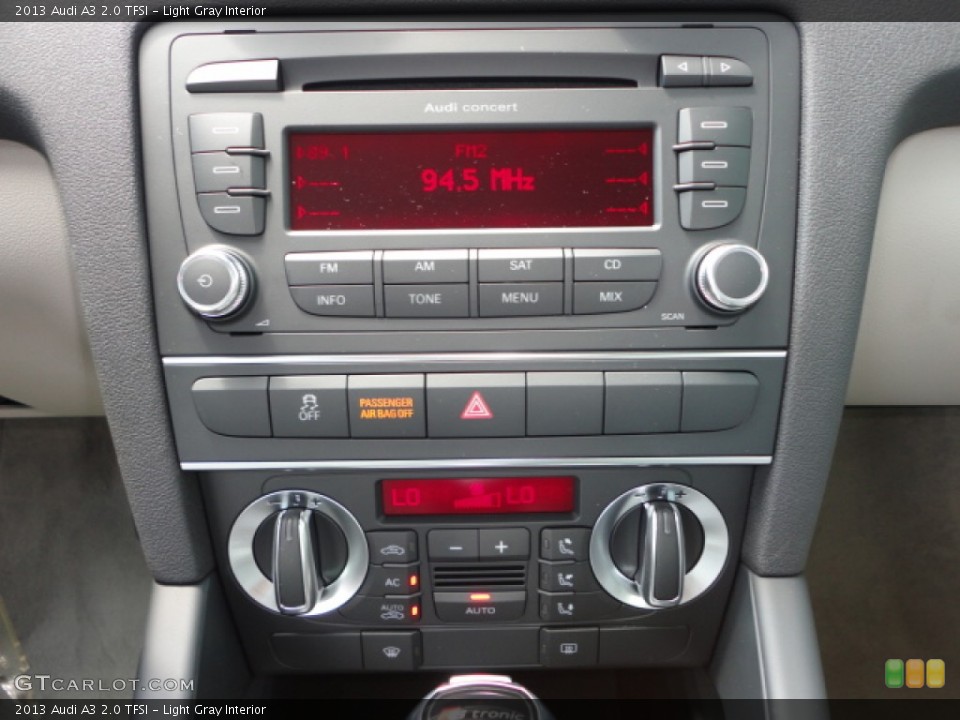 Light Gray Interior Controls for the 2013 Audi A3 2.0 TFSI #69772219