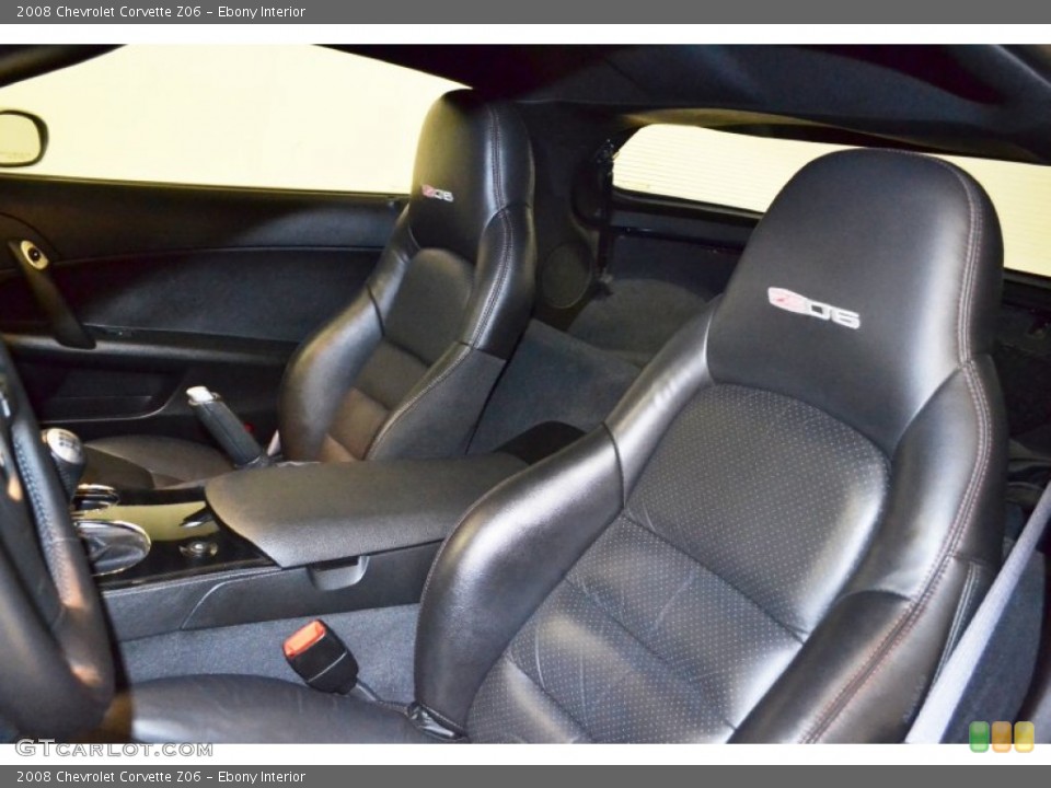 Ebony Interior Front Seat for the 2008 Chevrolet Corvette Z06 #69773086