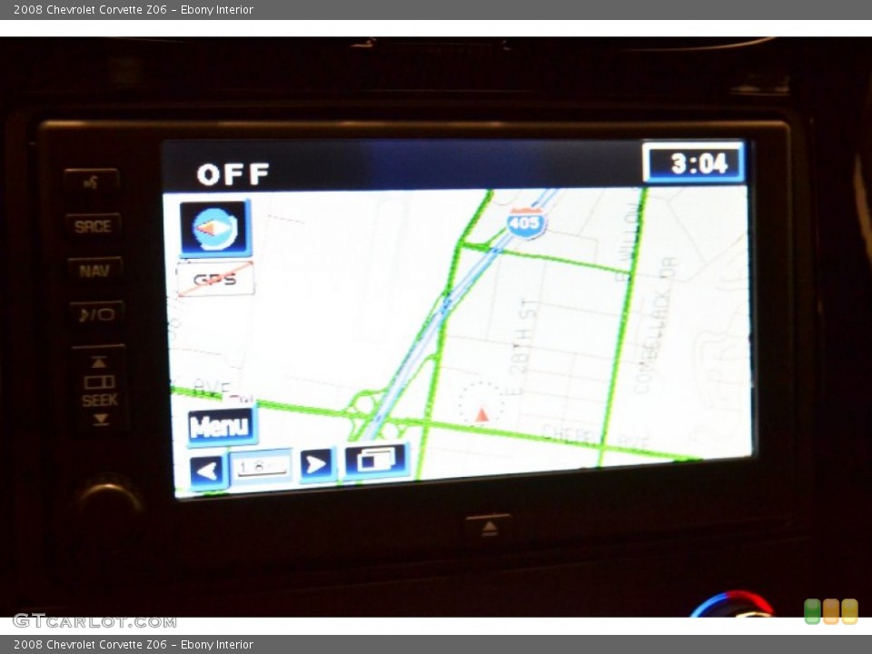 Ebony Interior Navigation for the 2008 Chevrolet Corvette Z06 #69773155