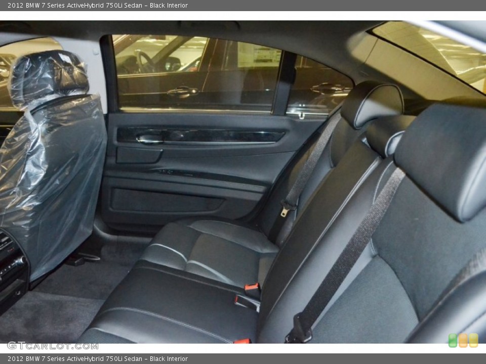 Black Interior Rear Seat for the 2012 BMW 7 Series ActiveHybrid 750Li Sedan #69775516