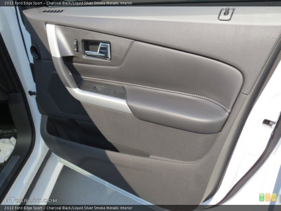 Charcoal Black/Liquid Silver Smoke Metallic Interior Door Panel for the 2013 Ford Edge Sport #69778594