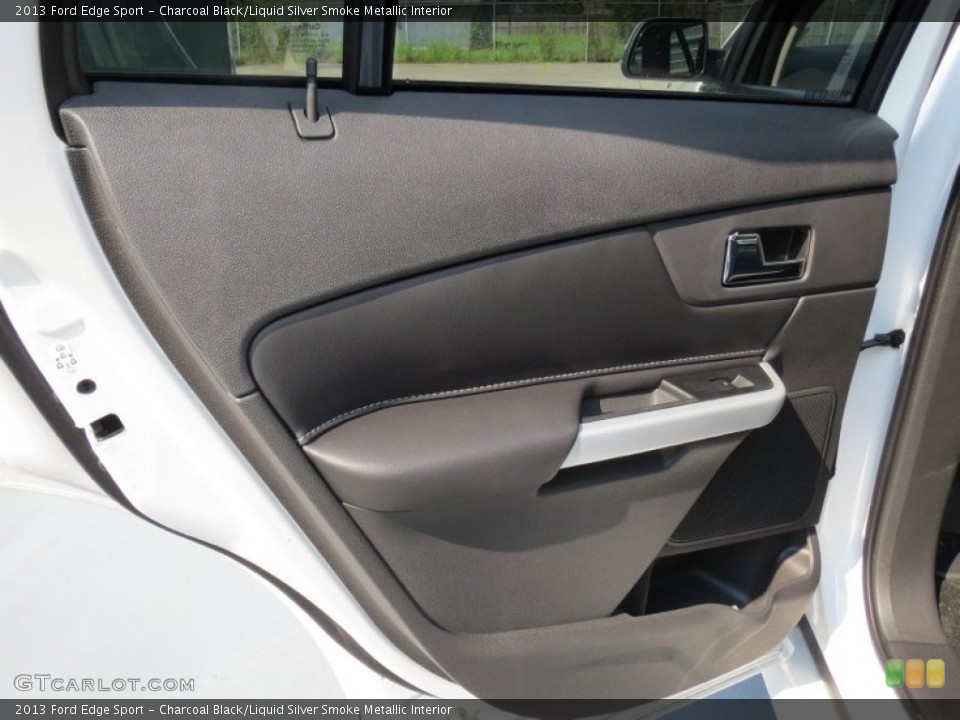 Charcoal Black/Liquid Silver Smoke Metallic Interior Door Panel for the 2013 Ford Edge Sport #69778657