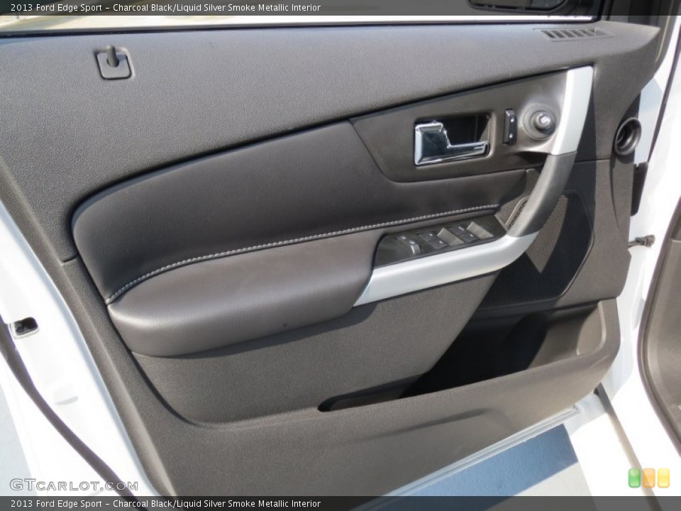 Charcoal Black/Liquid Silver Smoke Metallic Interior Door Panel for the 2013 Ford Edge Sport #69778672