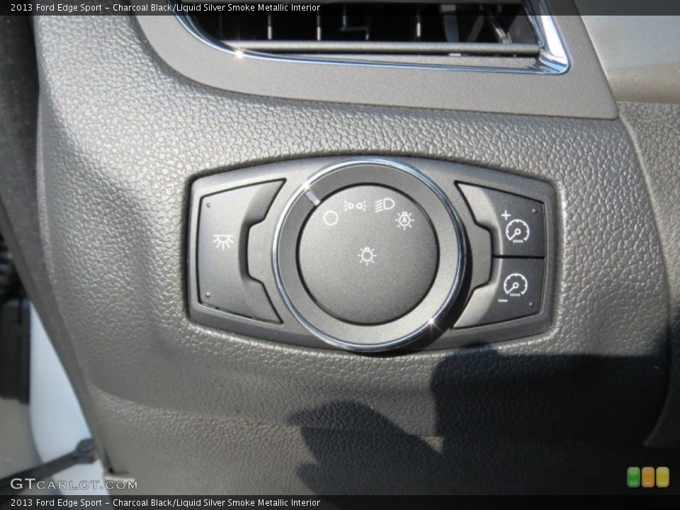 Charcoal Black/Liquid Silver Smoke Metallic Interior Controls for the 2013 Ford Edge Sport #69778762