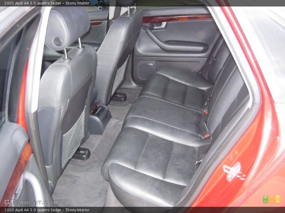 Ebony Interior Rear Seat for the 2003 Audi A4 3.0 quattro Sedan #69783022