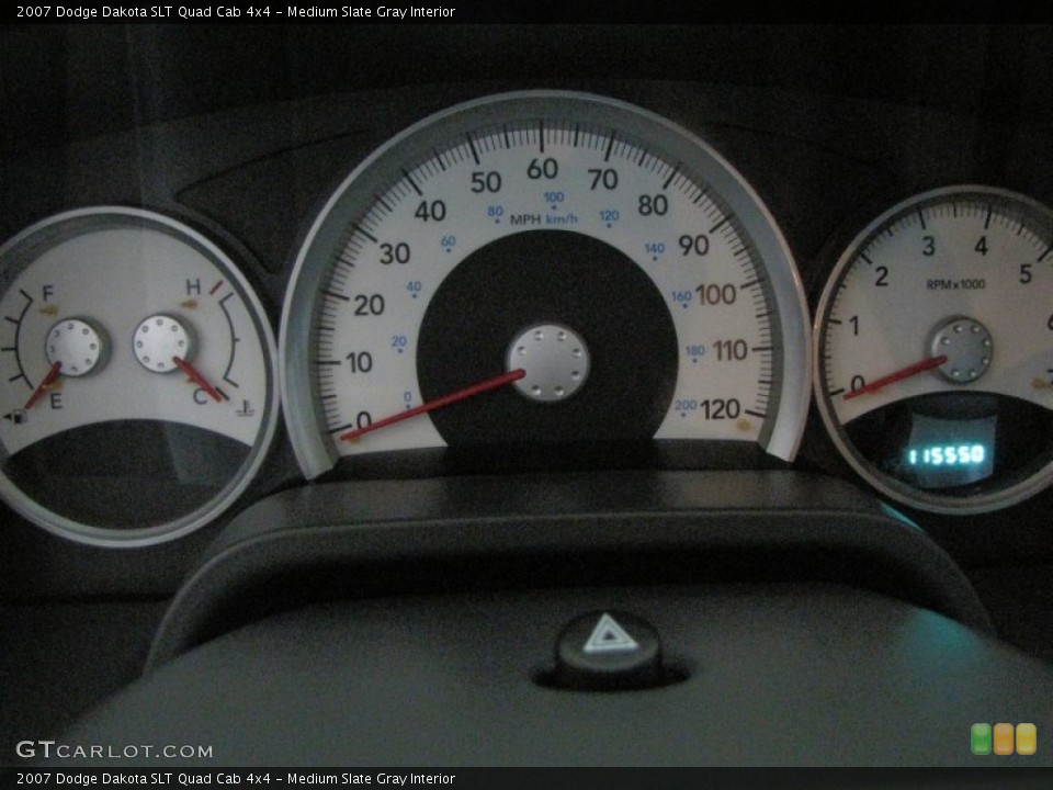 Medium Slate Gray Interior Gauges for the 2007 Dodge Dakota SLT Quad Cab 4x4 #69792463