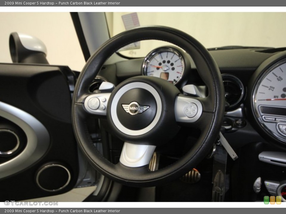 Punch Carbon Black Leather Interior Steering Wheel for the 2009 Mini Cooper S Hardtop #69793381