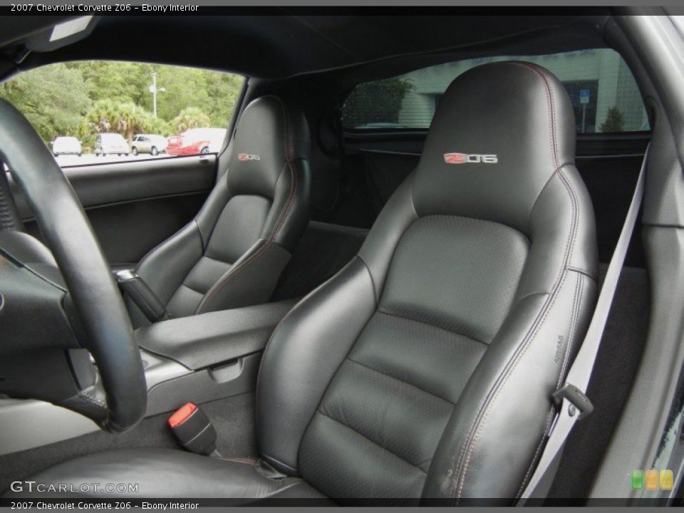 Ebony Interior Front Seat for the 2007 Chevrolet Corvette Z06 #69794380