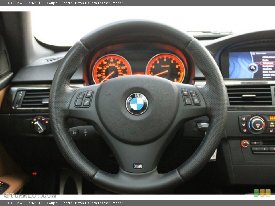 Saddle Brown Dakota Leather Interior Steering Wheel for the 2010 BMW 3 Series 335i Coupe #69795646