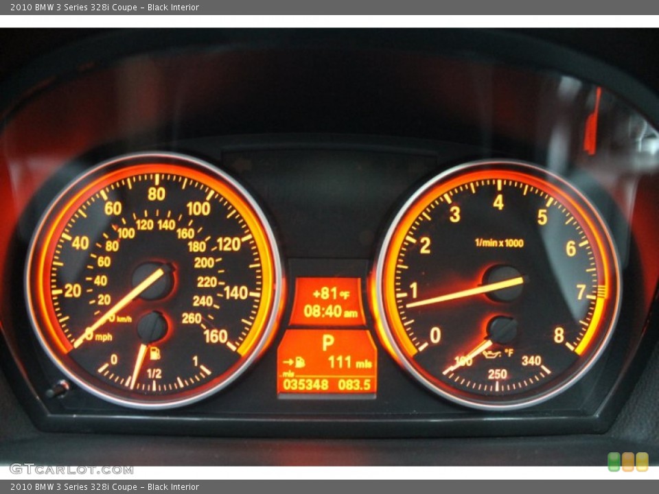 Black Interior Gauges for the 2010 BMW 3 Series 328i Coupe #69795856
